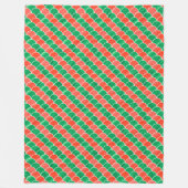 Rood en Groen Diagonaal Schaalpatroon Fleece Deken (Voorkant)
