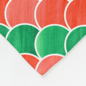 Rood en Groen Diagonaal Schaalpatroon Fleece Deken (Hoek)