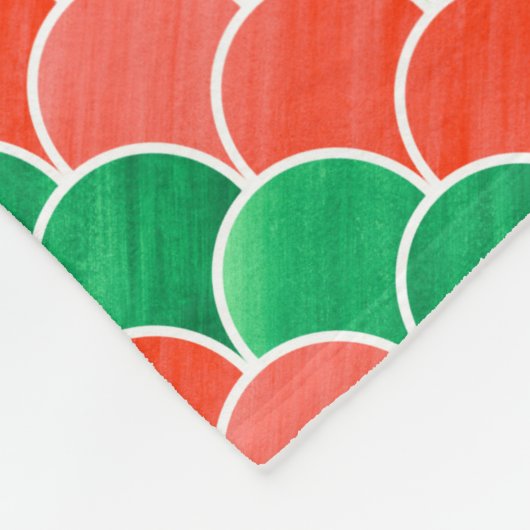 Rood en Groen Diagonaal Schaalpatroon Fleece Deken (Hoek)