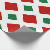 Rood en groen diamant op wit cadeaupapier (Hoek)