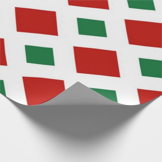 Rood en groen diamant op wit cadeaupapier (Hoek)