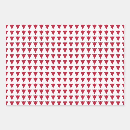 Rood en groen driehoekspatroon kerst inpakpapier vel (Voorkant 3)