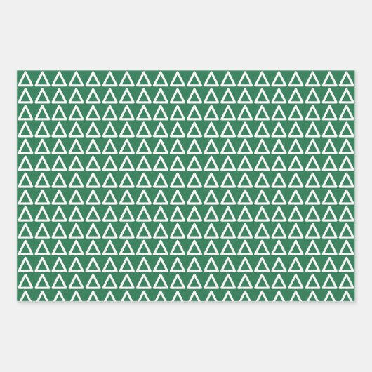 Rood en groen driehoekspatroon kerst inpakpapier vel (Voorkant 2)