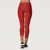 Rood en groen Fa La met strepen Leggings (Achterkant)