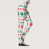 Rood en groen Fair Isle Print Leggings (Rechts)