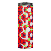Rood en groen feestelijke geometrische thermosbeker (Achterkant)
