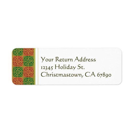 Rood en Groen Fleur de Lis Aangepaste Adresetikett Etiket (Voorkant)