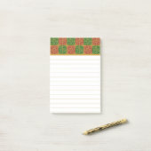 Rood en Groen Fleur-de-lis Patroon Post-it® Notes (Op bureau)