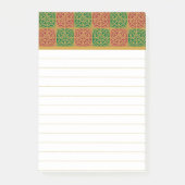 Rood en Groen Fleur-de-lis Patroon Post-it® Notes (Voorkant)