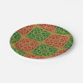 Rood en groen Fleur-de-lis vakantiepapier Bord (Gekanteld)