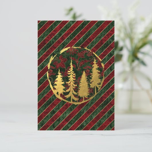 Rood en Groen Fluweel | Kerst Kaart (Staand voorkant)