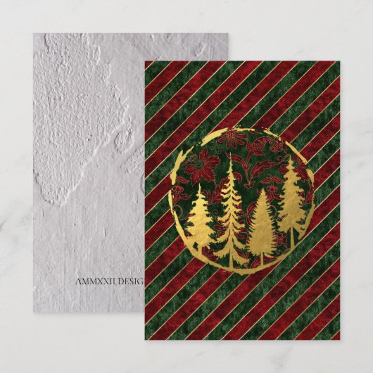 Rood en Groen Fluweel | Kerst Kaart (Voorkant / Achterkant)