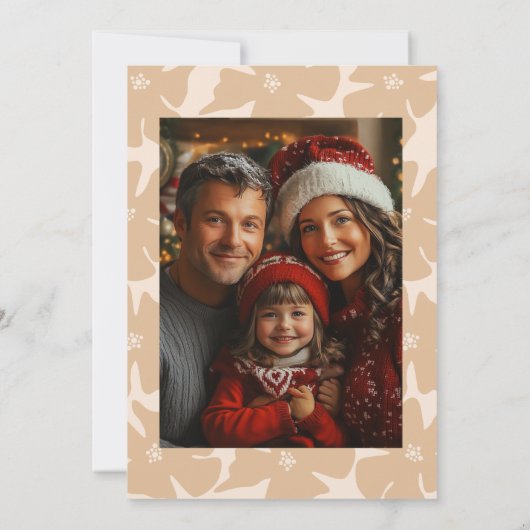 Rood en groen Folk Art 2 Foto Feestdagenkaart (Achterkant)