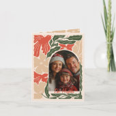 Rood en groen Folk Art 2 Foto Vouwkaart Feestdagen Kaart (Voorkant)