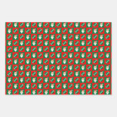 Rood en groen Football en kerstkerstkerstmis Inpakpapier Vel (Voorkant)