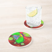 Rood en groen fractaal Onderzetter (Zijkant)