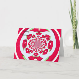 Rood en Groen FRACTAL Kerstmis Feestdagen Kaart