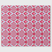 Rood en groen Fractal Pattern Cadeaupapier (Vlak)