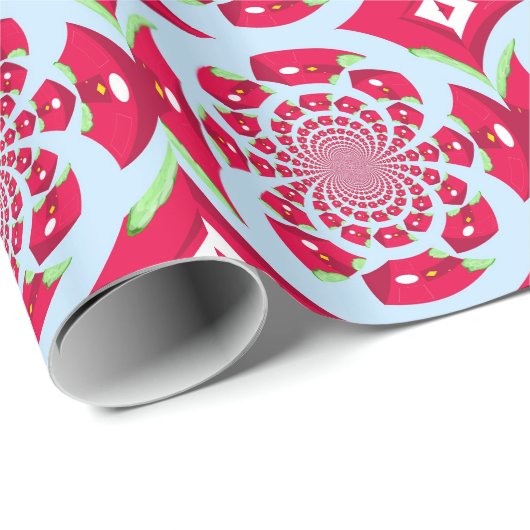 Rood en groen Fractal Pattern Cadeaupapier (Rol Hoek)