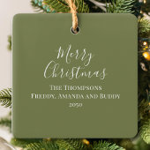 Rood en groen gebladerte Foto Kerstmis Keramisch Ornament