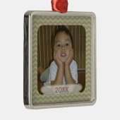 Rood en groen gedateerde foto van Chevron Keepomwi Metalen Ornament (Rechts)