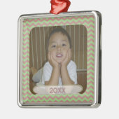 Rood en groen gedateerde foto van Chevron Keepomwi Metalen Ornament (Links)