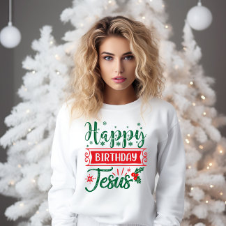 Rood en Groen Gelukkige Verjaardag Jezus Kerstmis Trui