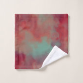 Rood en Groen Gemarmerd Abstract Bad Handdoek (Wasdoekje)