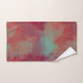 Rood en Groen Gemarmerd Abstract Bad Handdoek (Handdoek)