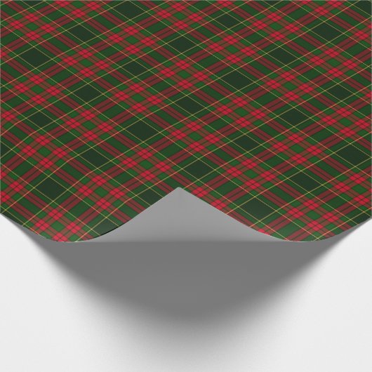 Rood en groen gepantserd kerstcadeaupapier cadeaupapier (Hoek)