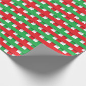 Rood en groen gepantserd kerstfeest cadeaupapier (Hoek)