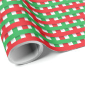 Rood en groen gepantserd kerstfeest cadeaupapier (Rol Hoek)