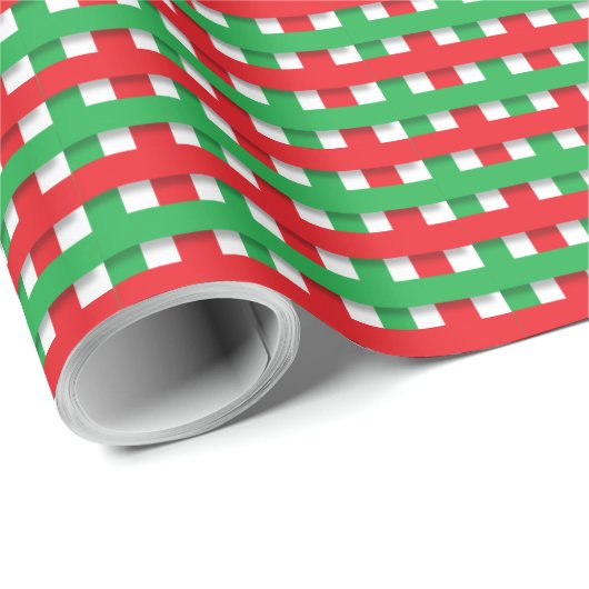 Rood en groen gepantserd kerstfeest cadeaupapier (Rol Hoek)