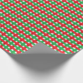 Rood en groen gepantserd kerstfeest cadeaupapier (Hoek)