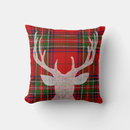 Rood en groen gepantserde kerstmis met Deer Kussen