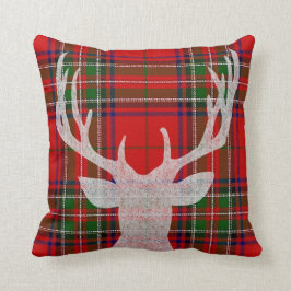 Rood en groen gepantserde kerstmis met Deer Kussen