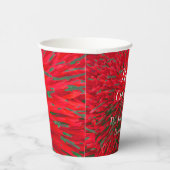 Rood en Groen Gepersonaliseerd Vrolijk Kerstfeest  Papieren Bekers (Rechts)