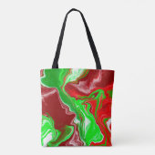 Rood en groen gepersonaliseerde flexibele kunst tote bag (Achterkant)