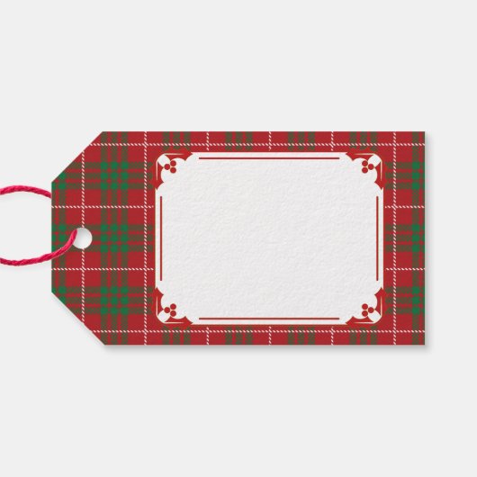 Rood en groen geplakt cadeaulabel (Achterkant Horizontaal)