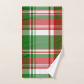 Rood en groen geplakt kaderdecor bad handdoek (Handdoek)