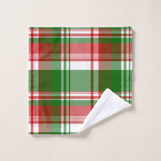 Rood en groen geplakt kaderdecor bad handdoek (Wasdoekje)