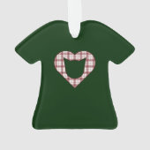 Rood-en-groen geplakt kat Heart T-Shirt Ornament (achterkant)