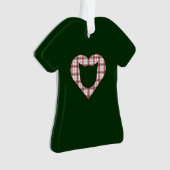 Rood-en-groen geplakt kat Heart T-Shirt Ornament (voorkant)