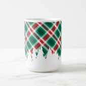 Rood en groen geplakt met witte kerstboom koffiemok (Center)