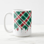 Rood en groen geplakt met witte kerstboom koffiemok (Links)