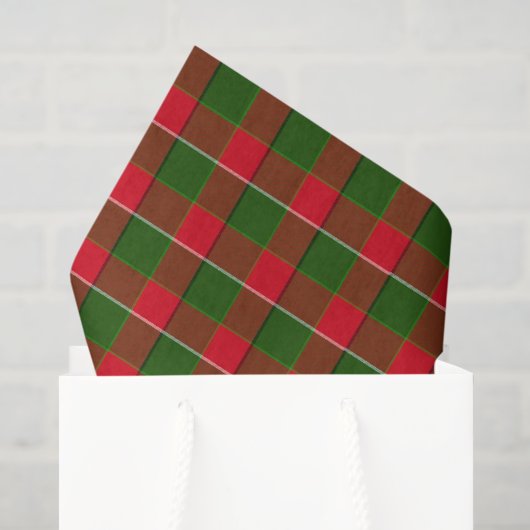 Rood en groen geruit Kerstfeest Tissuepapier (Cadeauzakje)