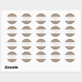 Rood en groen geruit Kerstmis Ronde Sticker (Vel)