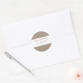 Rood en groen geruit Kerstmis Ronde Sticker (Envelop)