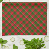 Rood en groen geruit Kerstmis Theedoek (Gevouwen)