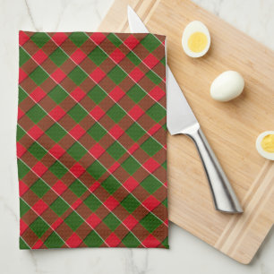 Rood en groen geruit Kerstmis Theedoek